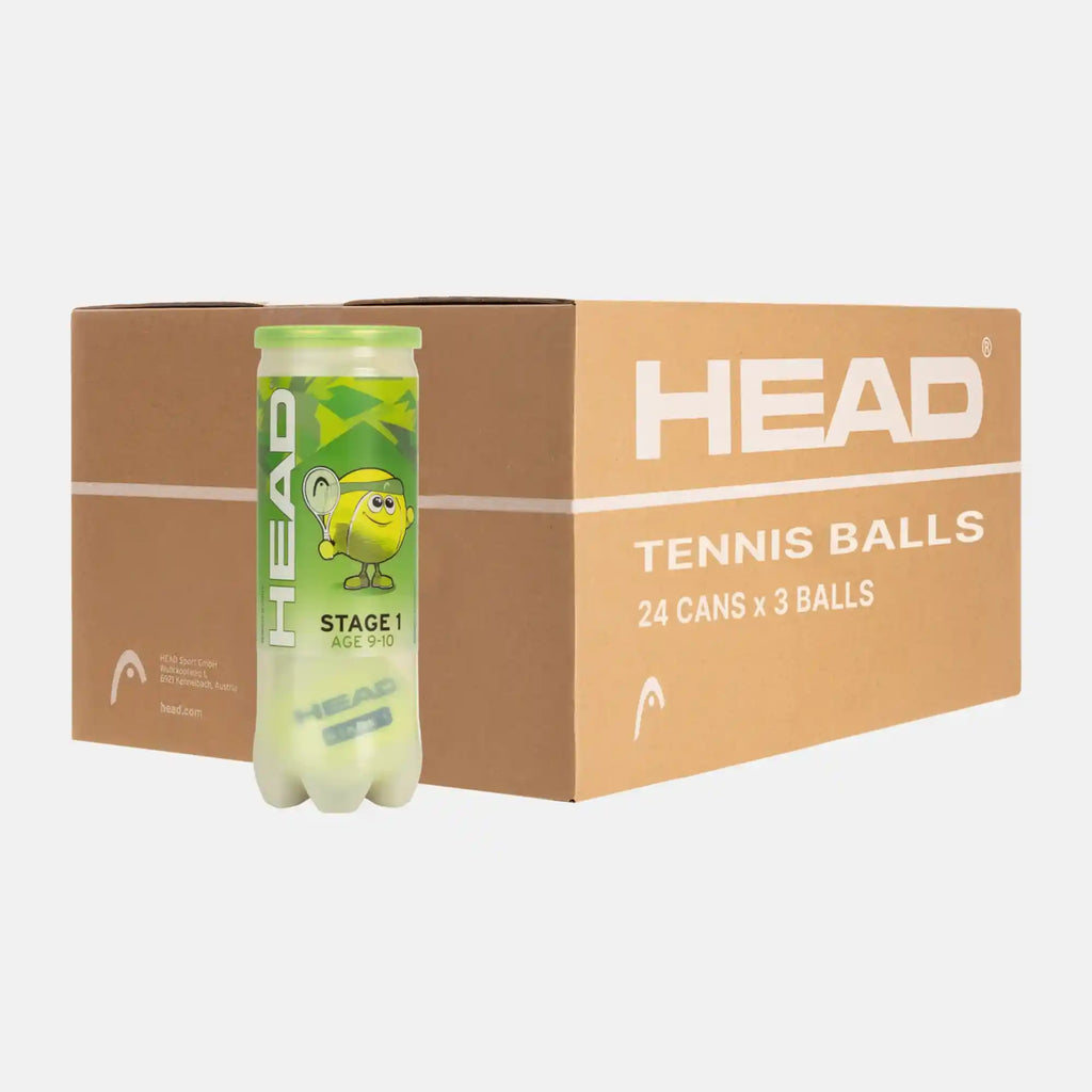 Head Stage 1 Green Tennis Balls 3 Ball Can - Box of 24 cans
