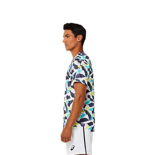 Asics Mens Match Graphic Short Sleeved Top (Brilliant White)