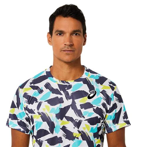 Asics Mens Match Graphic Short Sleeved Top (Brilliant White)