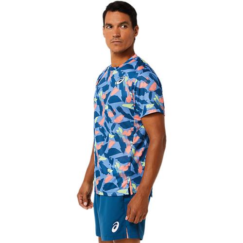 Asics Mens Match Graphic Short Sleeved Top (Light Indigo)