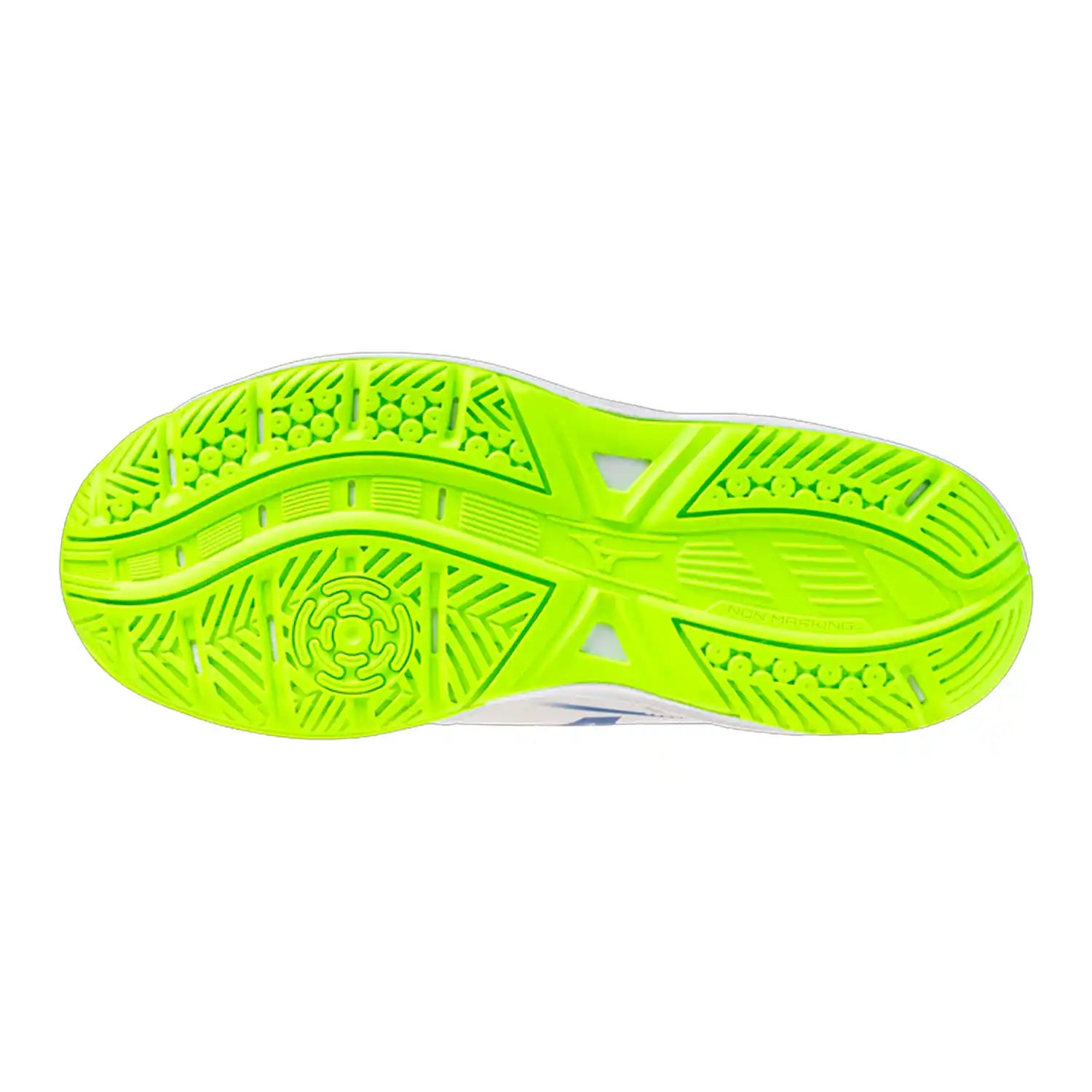 Mizuno Break Shot 5 AC Junior Shoes (White/Dazzling Blue/Lightning Yellow)