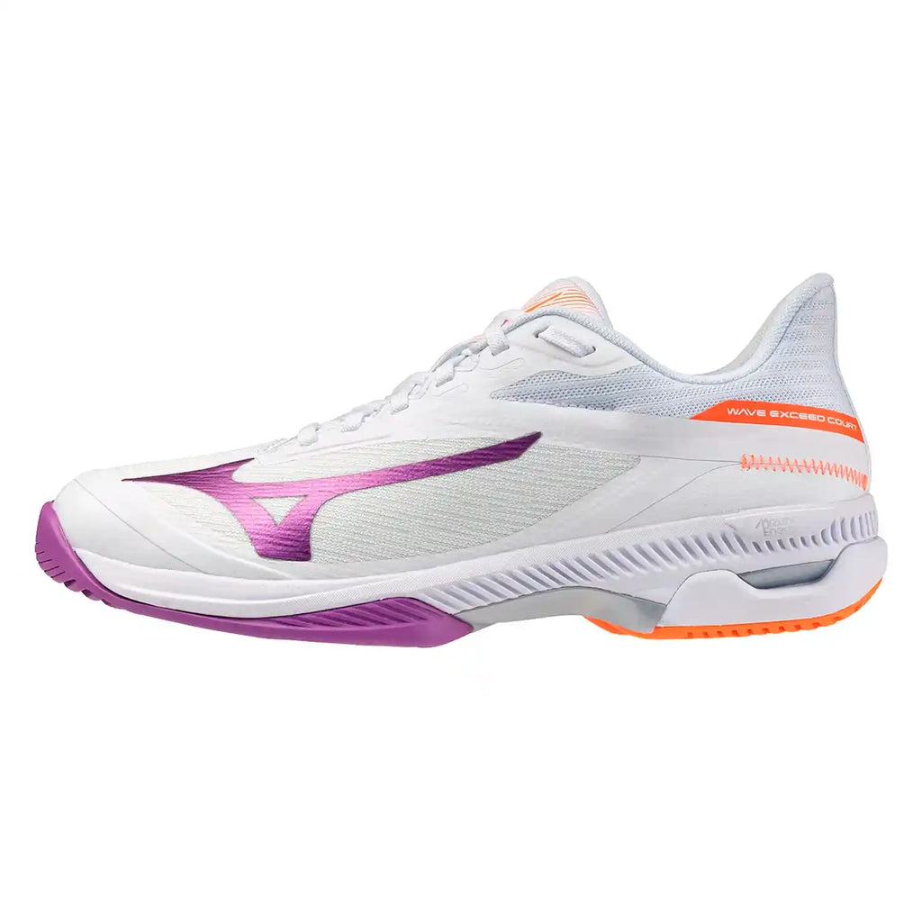 Mizuno Wave Exceed Court AC Women's Shoes (White/Dahlia/Lava Orange)