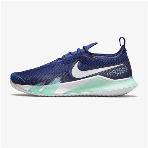 NikeCourt React Vapor NXT HC Mens Shoe (Deep Royal Blue/Dynamic Turquoise/Magma Orange/White)