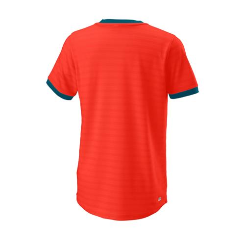 Wilson Competition Crew 11 Boys Tennis Shirt (Fiesta Red)