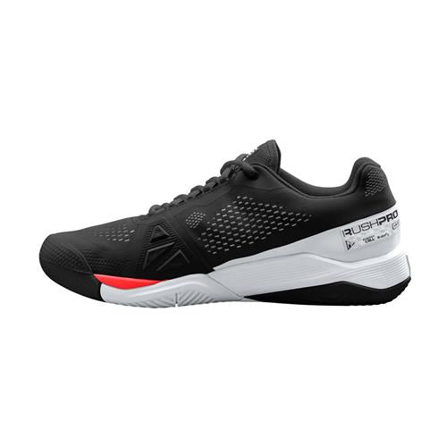Wilson Rush Pro 4.0  Mens Tennis Shoes (Black/White/Poppy)