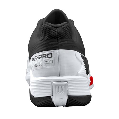 Wilson Rush Pro 4.0  Mens Tennis Shoes (Black/White/Poppy)