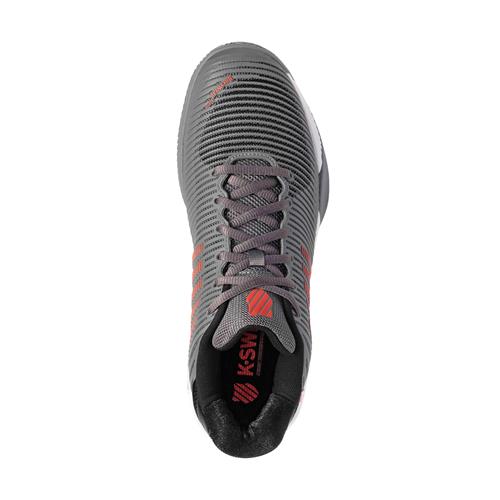 K-Swiss Hypercourt Express 2 HB Mens Shoe (Steel Grey/Jet Black/Spicy Orange)