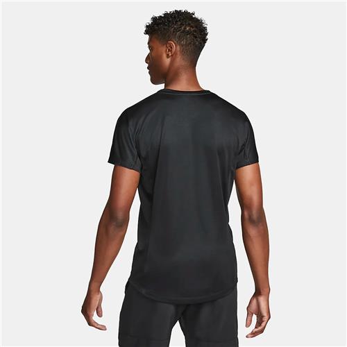 Nike Court Mens Dri-Fit Challenger Short Sleeve Top (Black/White)