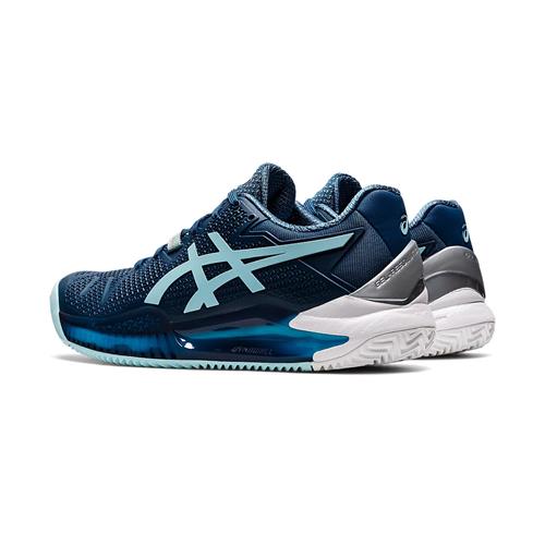 Asics Gel-Resolution 8 Clay Womens tennis Shoes (Light Indigo/Clear Blue)