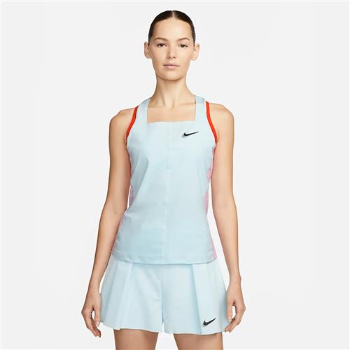 Nike Court Dri-FIT Slam New York Womens Tennis Tank (Glacier Blue/Light Arctic Pink/Team Orange Black)