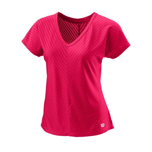 Wilson Womens Training V-Neck Tee II (Love Potion)