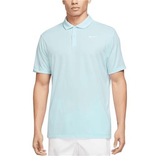 Nike Court Dri-Fit Mens Tennis Solid Polo (Glacier Blue/White)