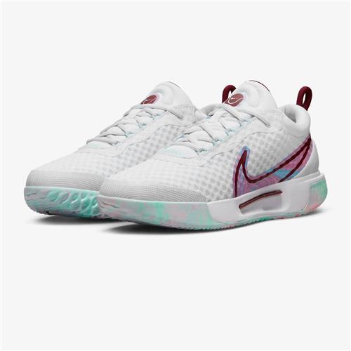 Nike Zoom Court Pro HC Womens Tennis Shoes (White/Dark Beetroot)