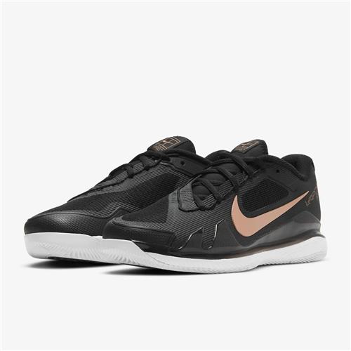Nike Zoom Vapor Pro HC Womens Tennis Shoes (Black/MTLC Red Bronze/White)