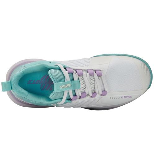 K-Swiss Ultrashot 3 Womens Tennis Shoes (White/Angel Blue/Lilac)