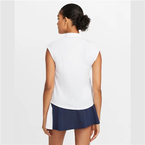 Nike Court Dri-Fit Victory Womens Tennis Polo Shirt (White/Black)