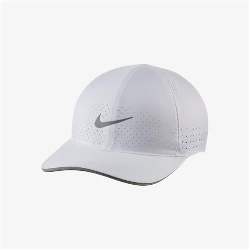 Nike Dri-Fit Aerobill Featherlight Perforated Running Cap (White)