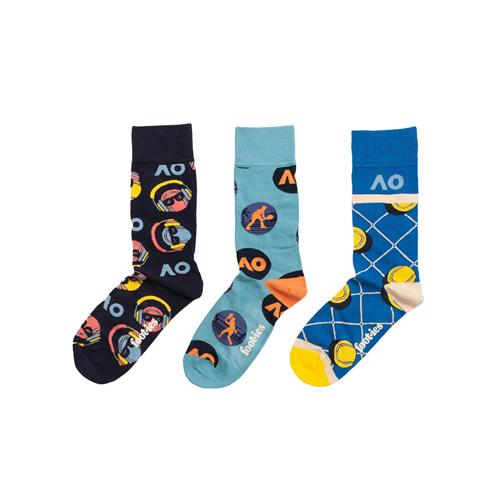 AO X foot-ies Gift Can 3 Pack Crew Socks