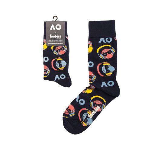AO Summer of Tennis Novelty Sock (navy M-L)