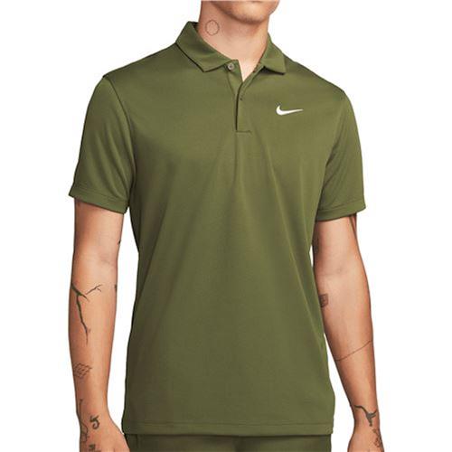 Nike Court Dri-Fit Mens Tennis Solid Polo (Rough Green/White)