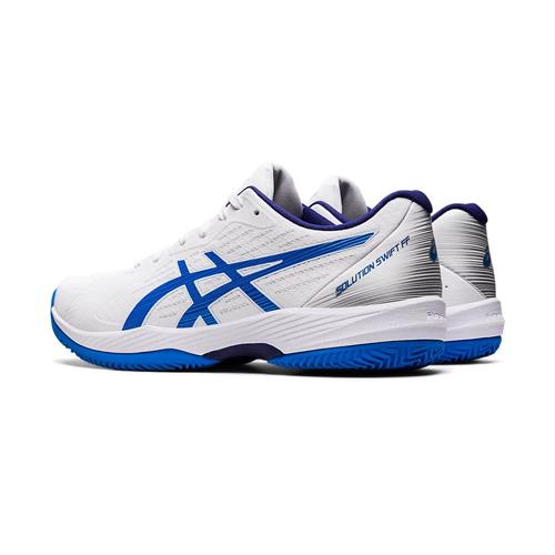 Asics Solution Swift Clay Mens Tennis Shoes (White/Electric Blue)