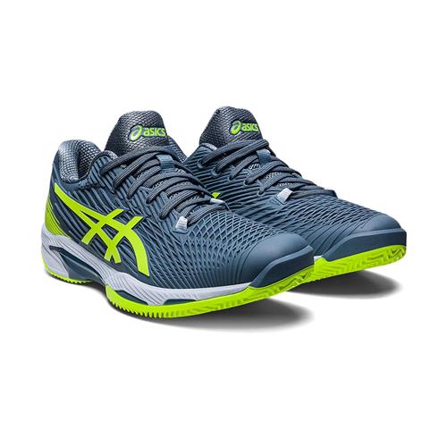 Asics Solution Speed FF 2 Men's Clay Tennis Shoes (Steel Blue/Hazard Green)