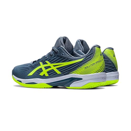 Asics Solution Speed FF 2 Men's Clay Tennis Shoes (Steel Blue/Hazard Green)