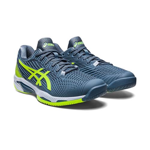 Asics Solution Speed FF 2 Men's Tennis Shoes (Steel Blue/Hazard Green)