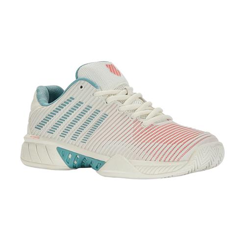 K-Swiss Hypercourt Express 2 AC Womens Shoes (Blanc de Blanc/Nile Blue/Desert Flower)