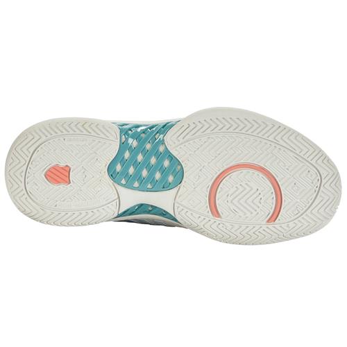 K-Swiss Hypercourt Express 2 AC Womens Shoes (Blanc de Blanc/Nile Blue/Desert Flower)