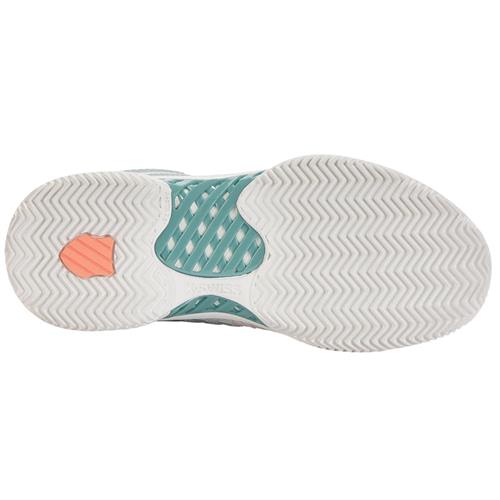 K-Swiss Hypercourt Express 2 HB Womens Shoes (Blanc de Blanc/Nile Blue/Desert Flower)