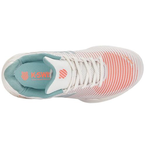 K-Swiss Hypercourt Express 2 HB Womens Shoes (Blanc de Blanc/Nile Blue/Desert Flower)