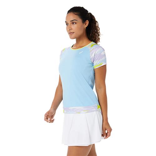 Asics Womens Court Graphic SS Top (Arctic Sky)