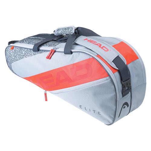 Head Elite 6 Racquet Combi Bag (Grey/Orange)