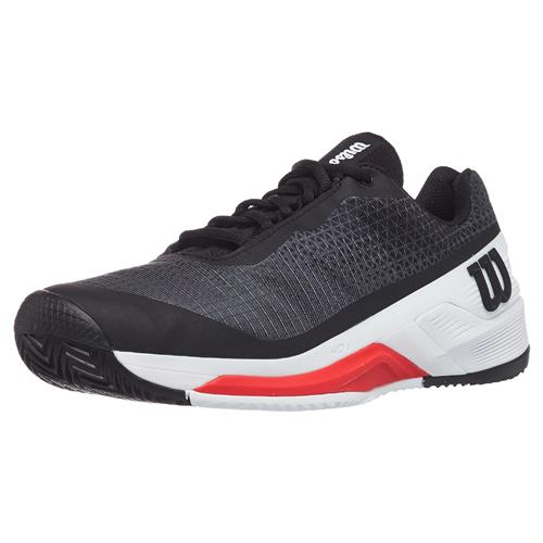 Wilson Rush Pro 4.0 Clay Men's tennis Shoes (Black/White/Poppy)
