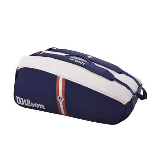 Wilson Roland Garros Super Tour 9 Pack Racquet Bag (Navy/White/Clay)