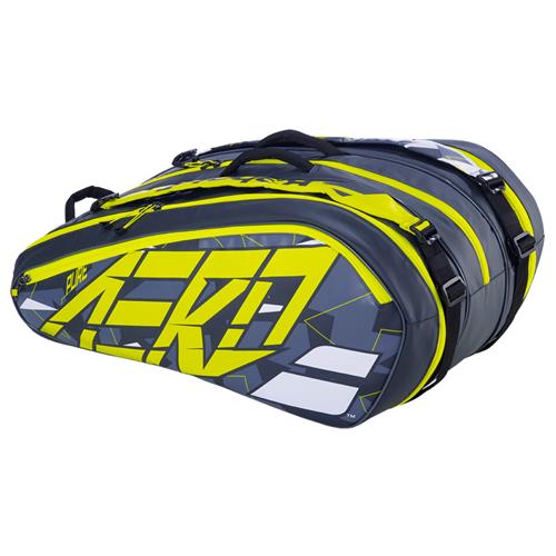 Babolat Pure Aero 12 Pack 2023 Racquet Bag (Grey/Yellow/White)