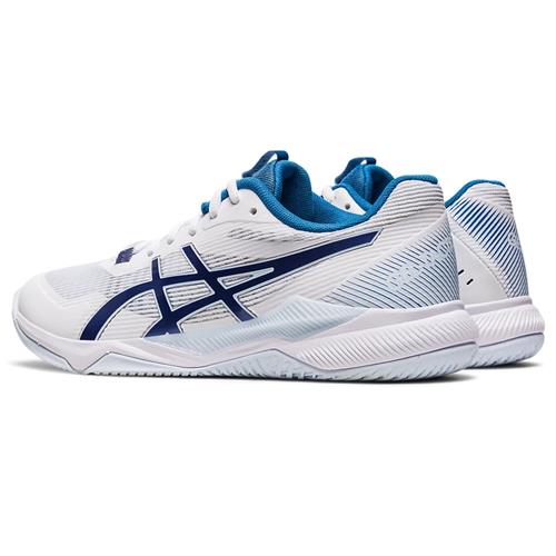 Asics Gel-Tactic Womens Indoor Shoes (White/Indigo Blue)