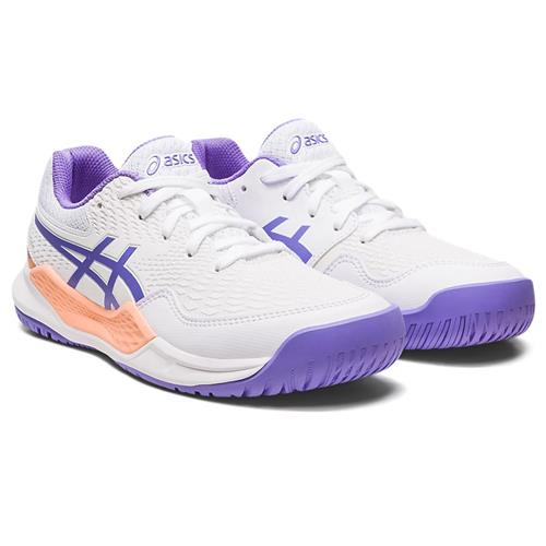 Asics Gel-Resolution 9 GS Junior Shoes (White/Amethyst)