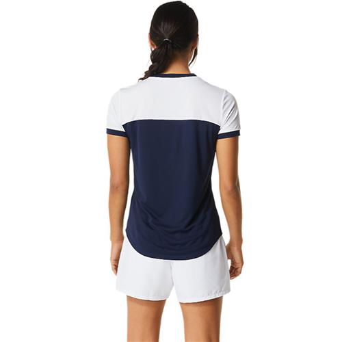 Asics Womens Court Short Sleeve Top (Midnight/Brilliant White)