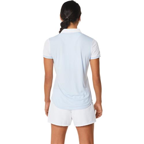 Asics Womens Court Polo-Shirt (Soft Sky/Brilliant White)