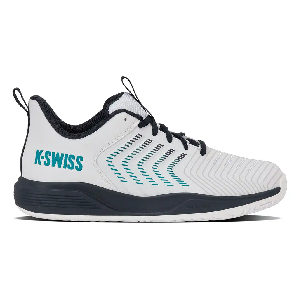 K-Swiss Ultrashot Light All-Court Junior Shoes (White/Carbon/Baltic)