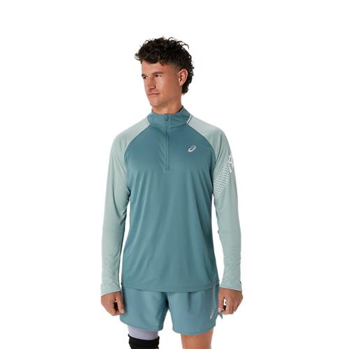 Asics Icon Long Sleeved 1/2 Zip (Foggy Teal/Ocean Haze/Brilliant White)