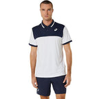 Asics Men's Court Polo Shirt (Brilliant White/Midnight)