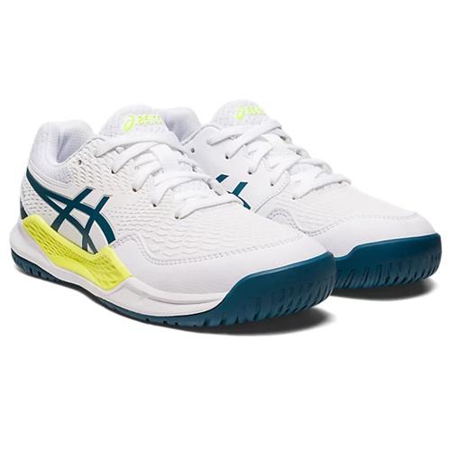 Asics Gel-Resolution 9 GS Junior Tennis Shoes (White/Restful Teal)