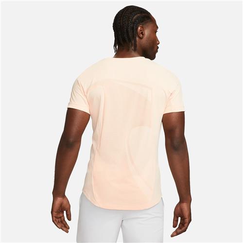 Rafa Men's Nike Dri-Fit Advantage Short Sleeve tennis Top (Ice peach/Black)