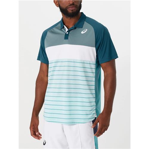 Asics mens Court Polo-Shirt (Aquamarine)
