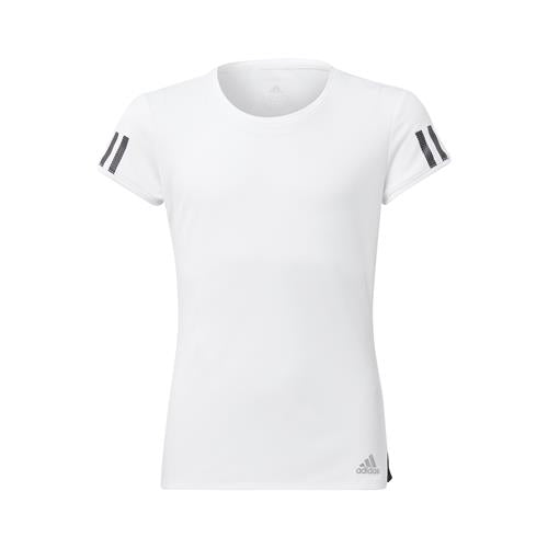 Adidas Girls Club Tee (White/Silver/Black)