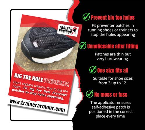 Trainer Armour Big Toe Hole Preventer black