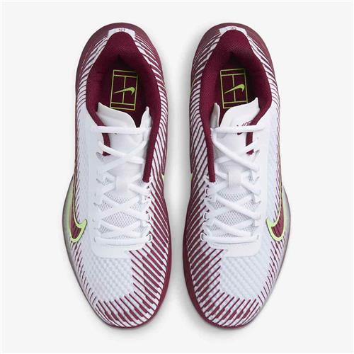 Nike Zoom Vapor 11 HC Men's Tennis Shoes (White/Lime Blast/Team Rd)